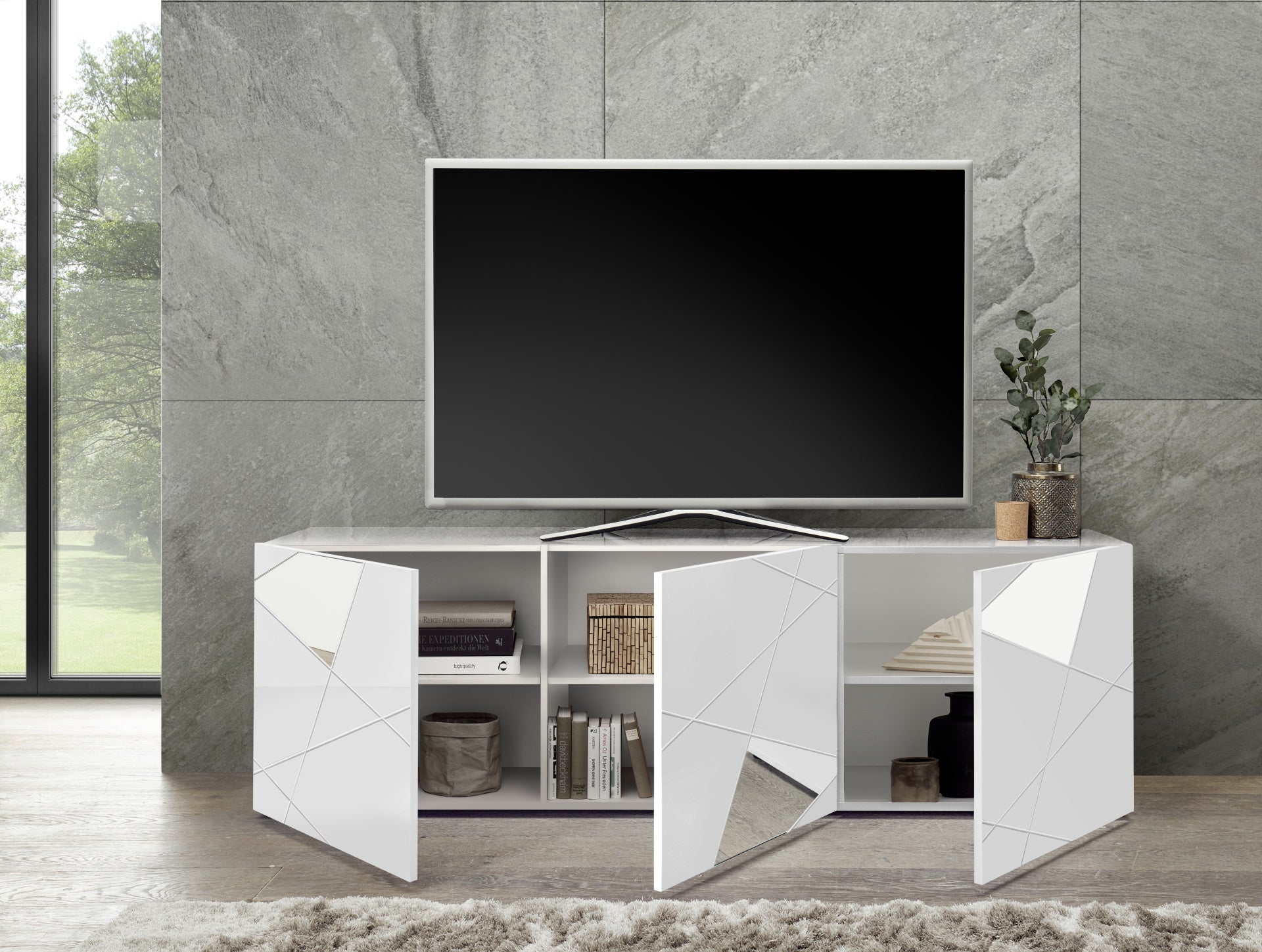 Porta TV GRIMILDE bianco - 2