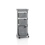Carrello lavanderia 3 cesti HUY grigio