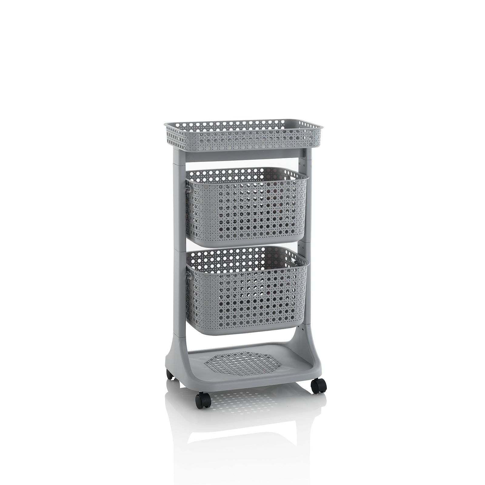 Carrello lavanderia 2 cesti HUY grigio