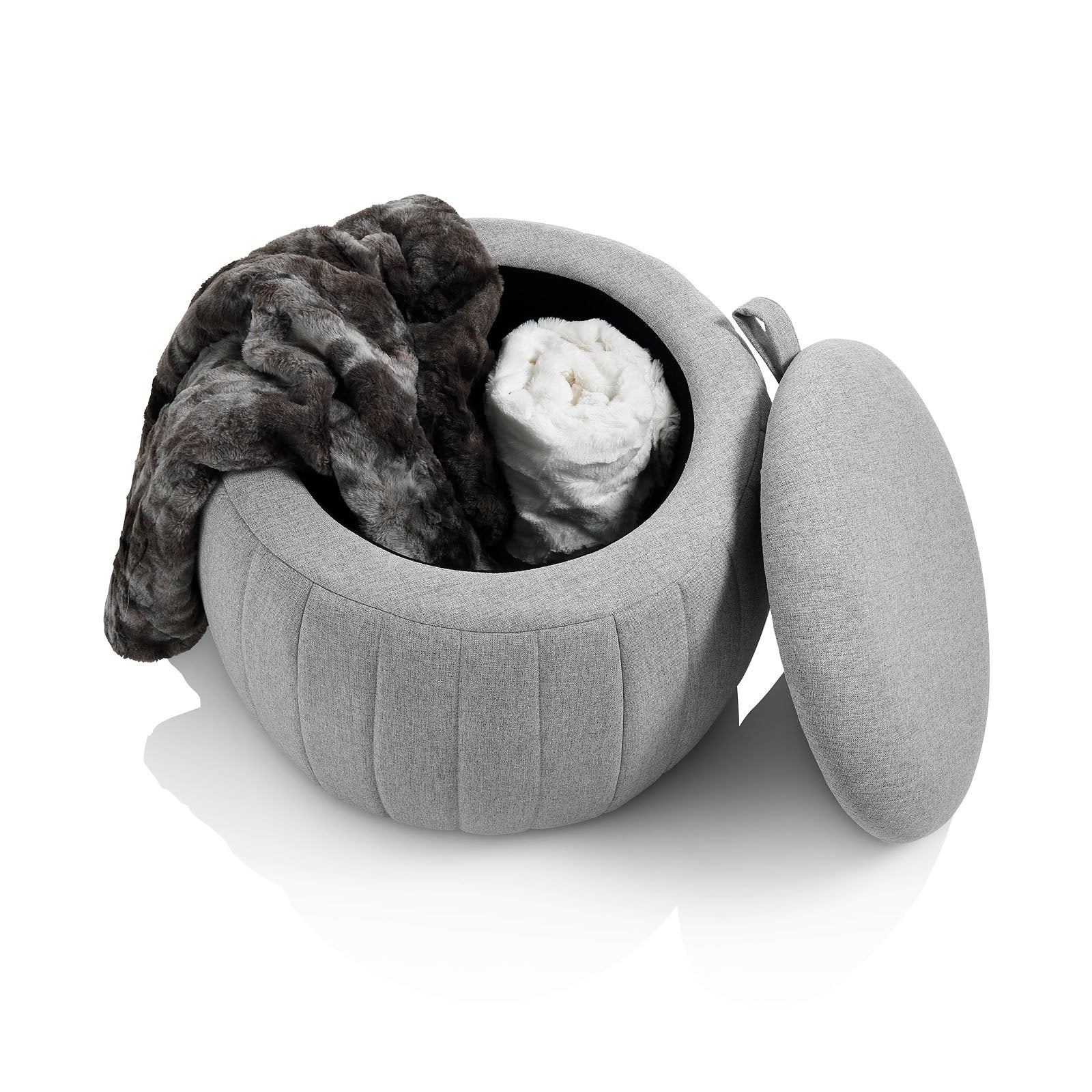 Pouf con contenitore CHRIS grigio - 2
