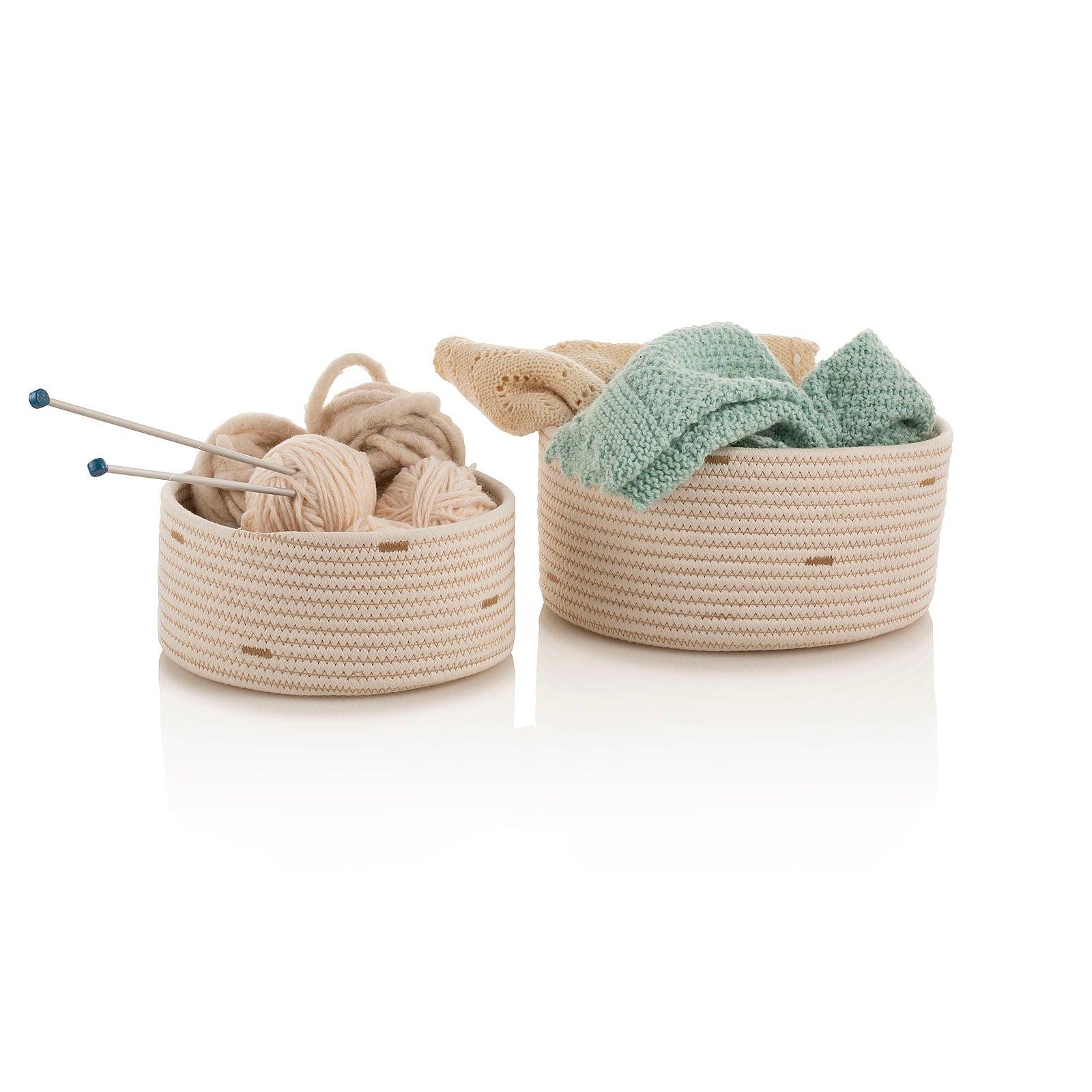 Set 2 cestini portaoggetti in cotone HADIL - 4