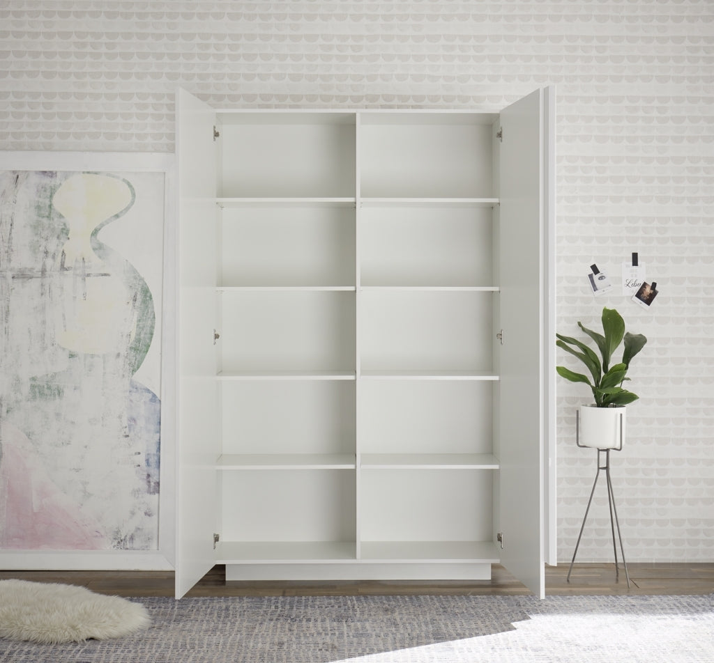 Credenza LOMPAT bianco 120 cm 2 ante alte - 2