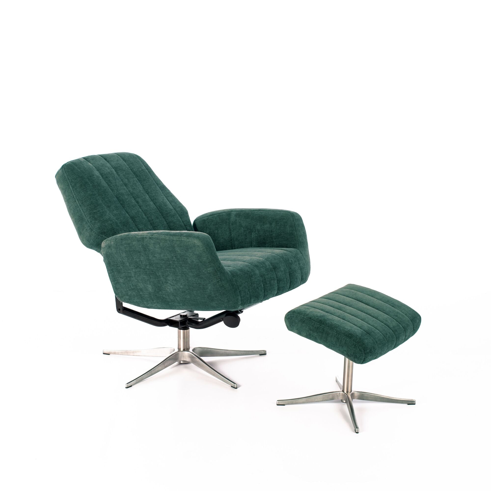 Poltrona reclinabile con pouf ASTRID verde petrolio - 2