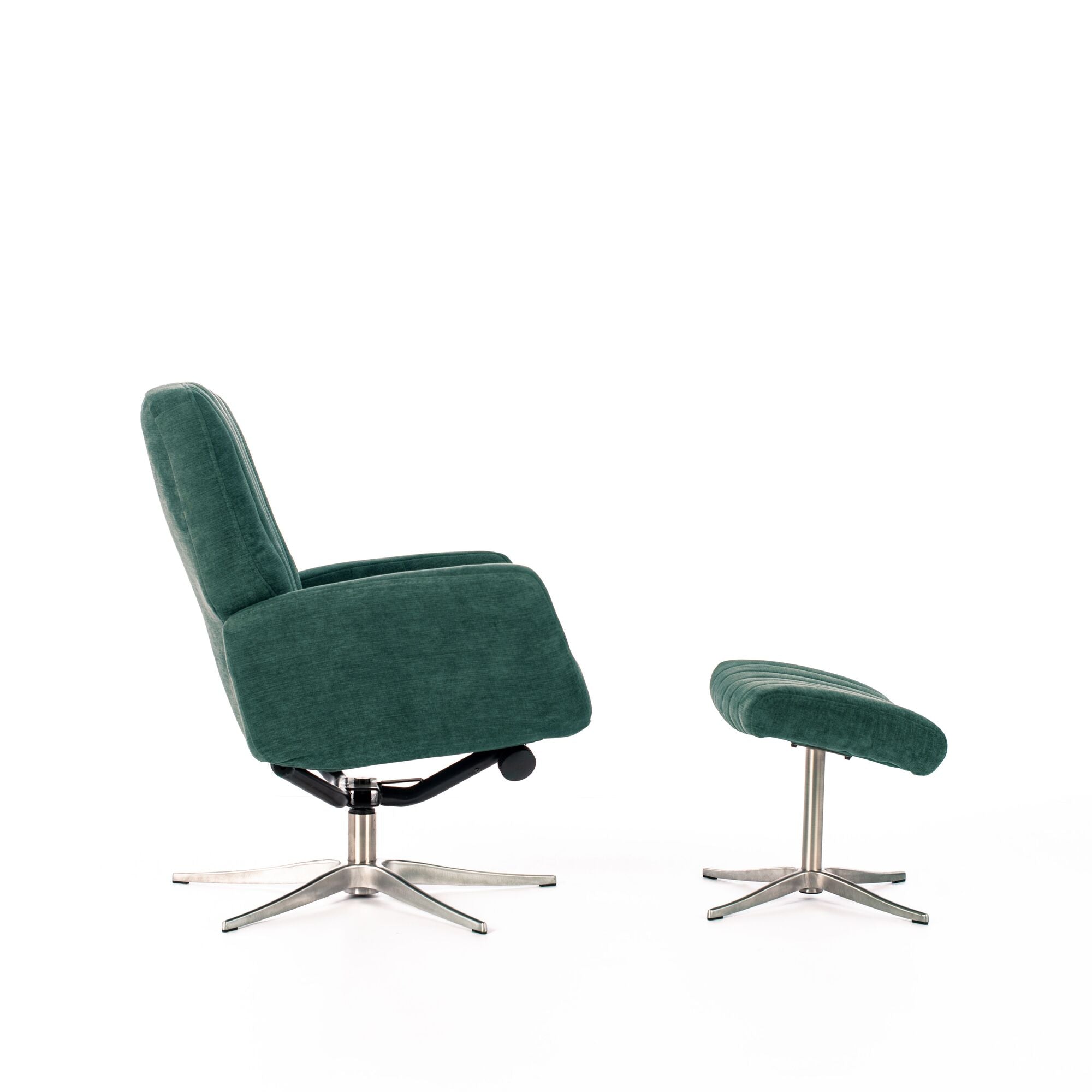 Poltrona reclinabile con pouf ASTRID verde petrolio - 3