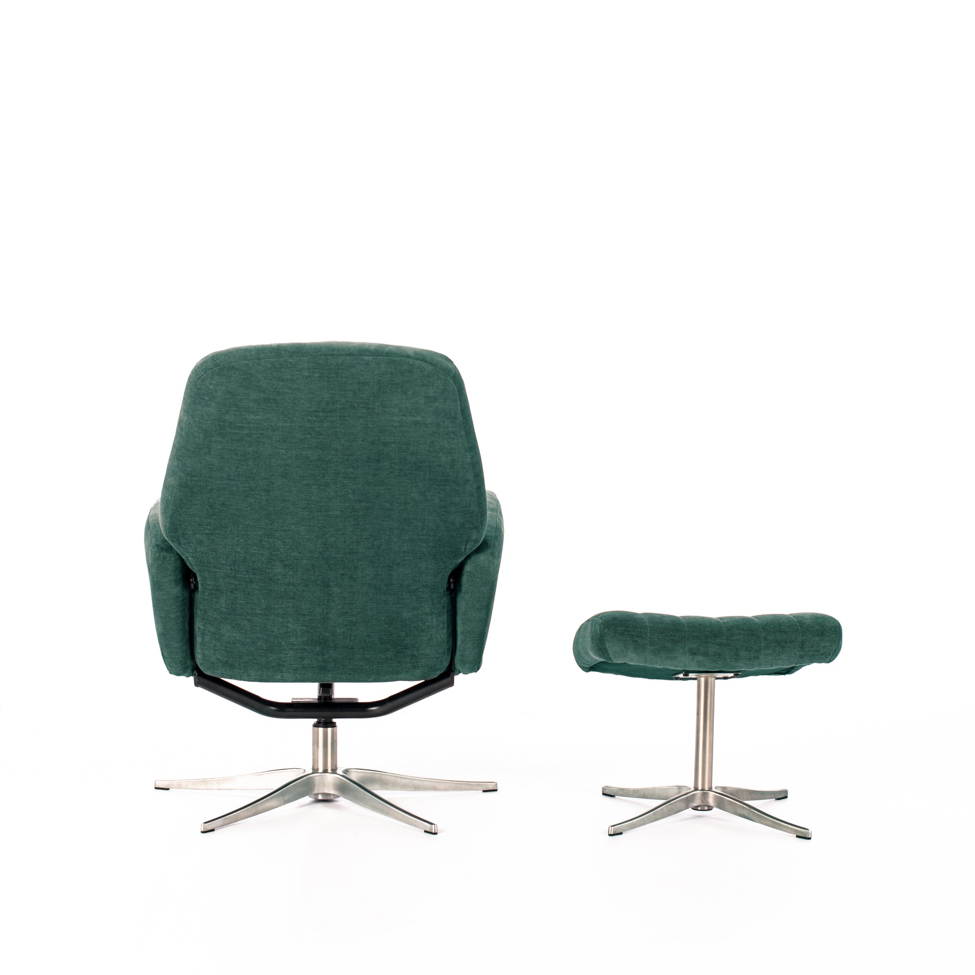 Poltrona reclinabile con pouf ASTRID verde petrolio - 6