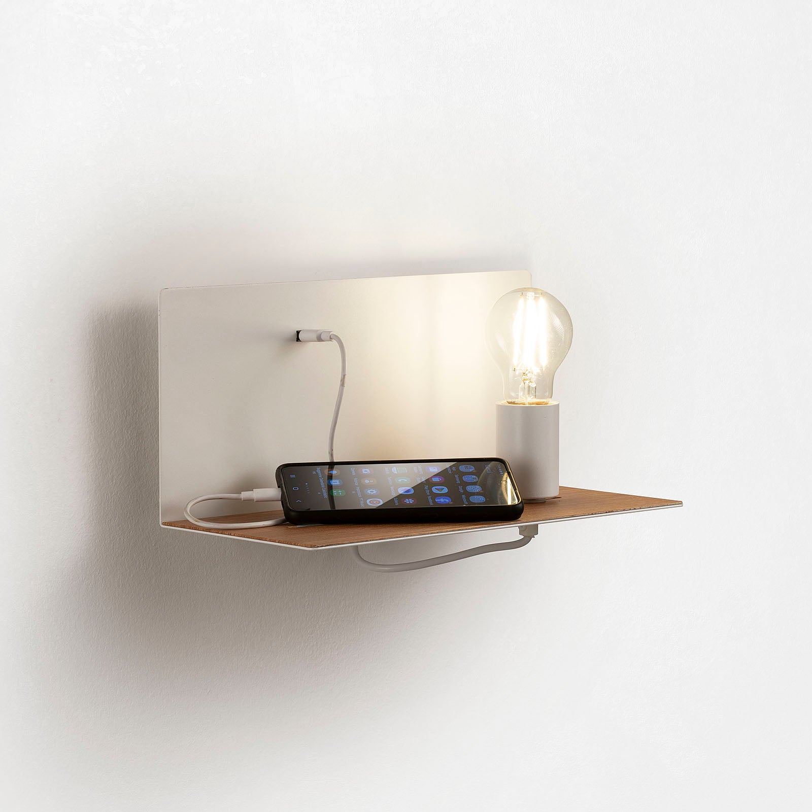 Applique con usb INEZ bianco - 3