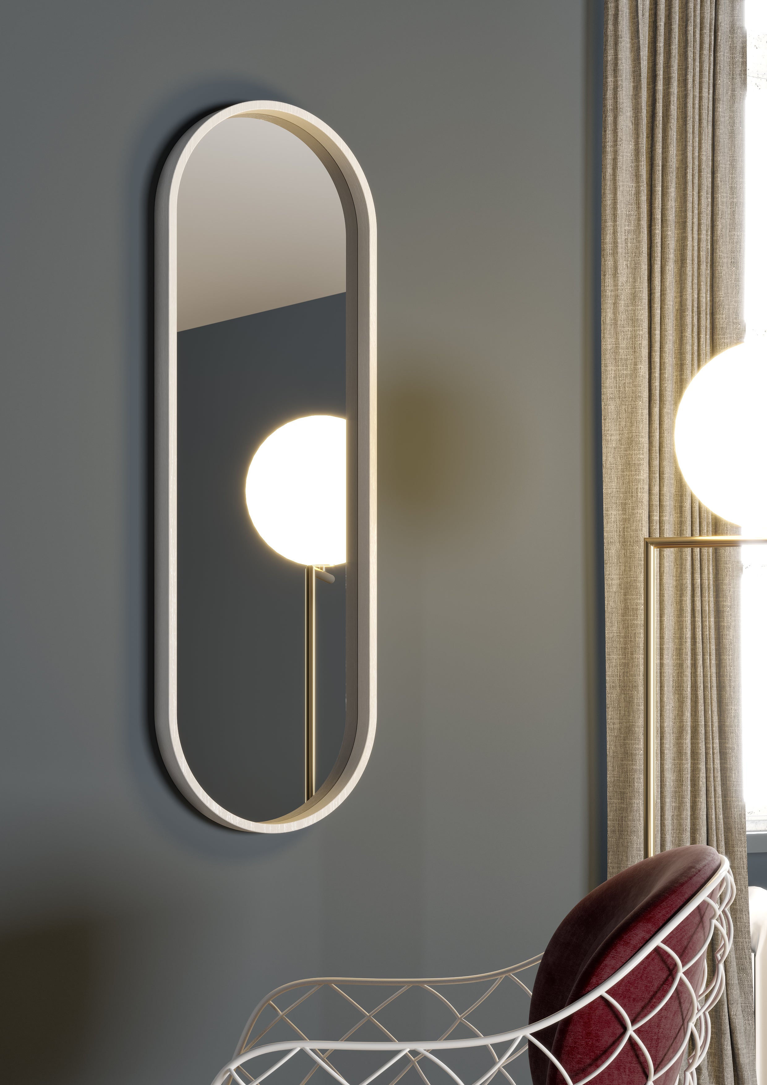 Specchio da parete VOMB bianco - 2