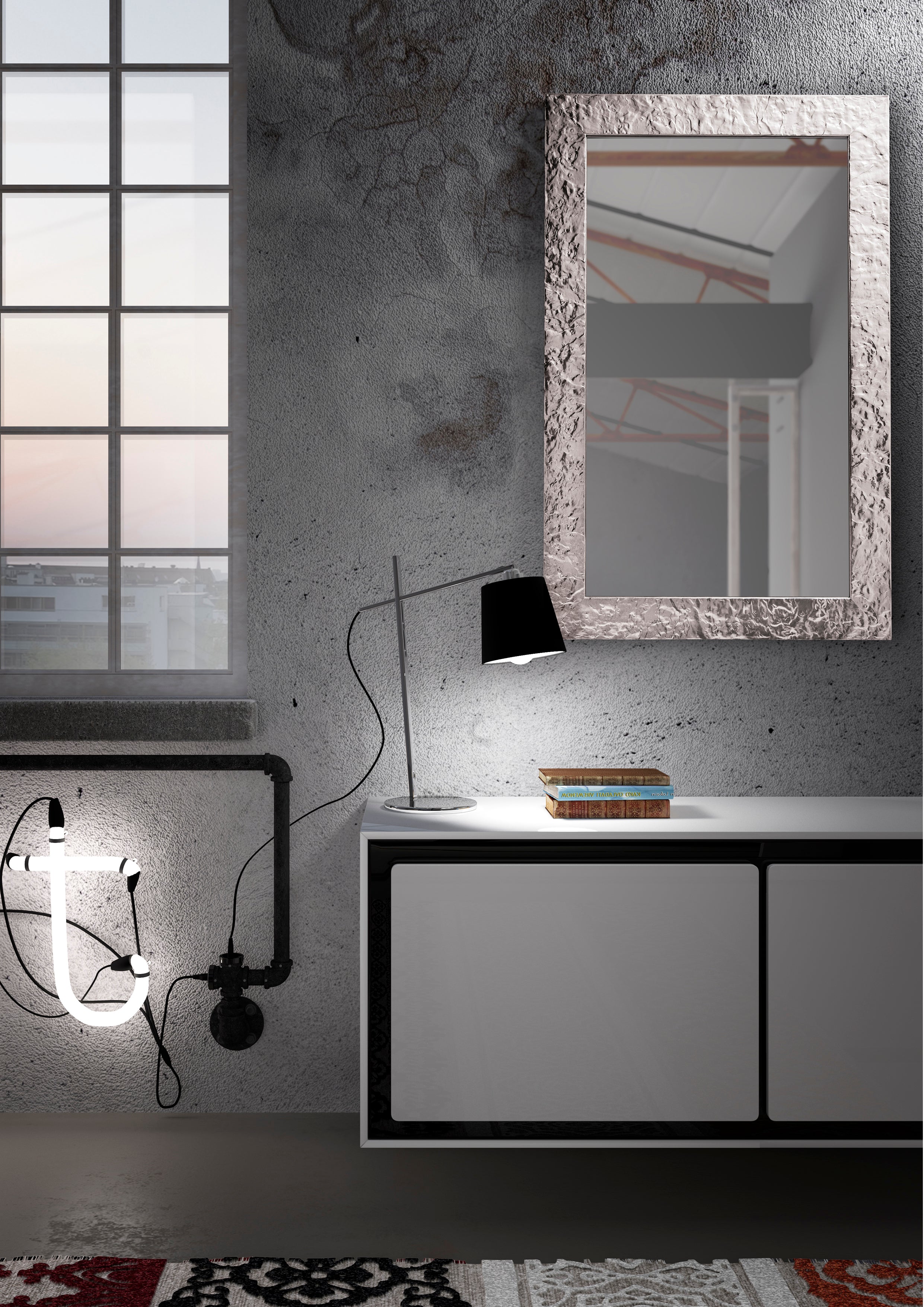 Specchio da parete OPOLE argento - 3