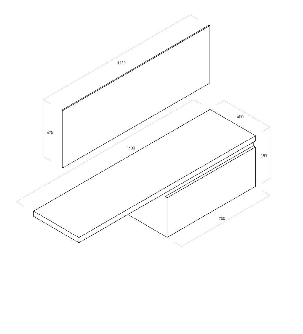 Composizione 6 pezzi PERTH ossido 142 cm - 8