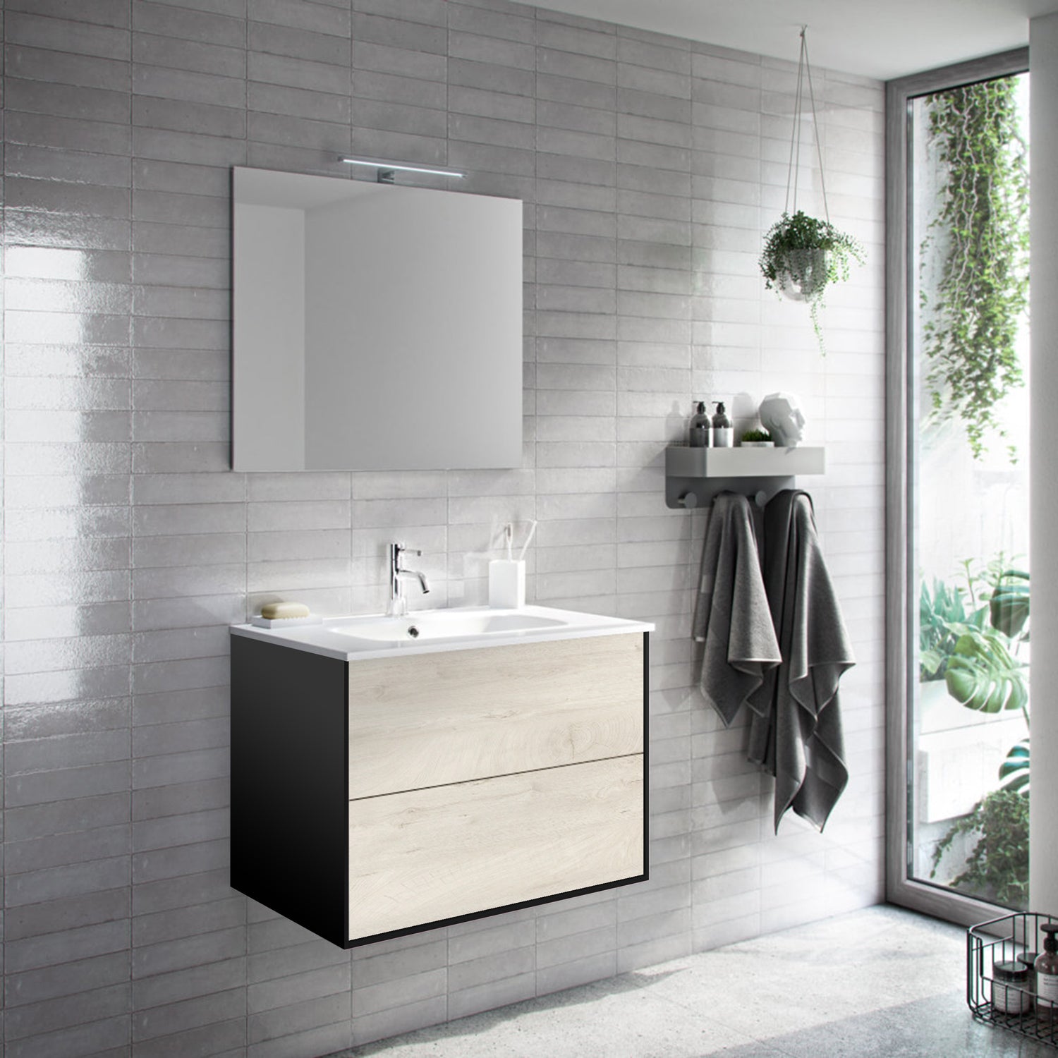 Composizione 4 pezzi AGO rovere alaska 80cm