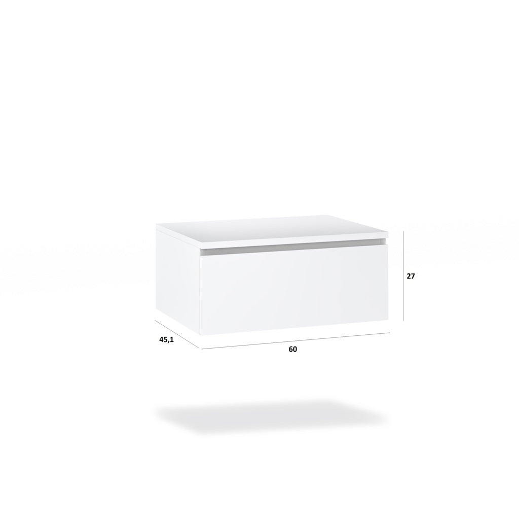 Base con top 1 cassetto YOKA bianco pietra 60 cm