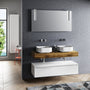 Composizione doppio lavabo 7 pezzi YOKA quercia/bianco 120cm