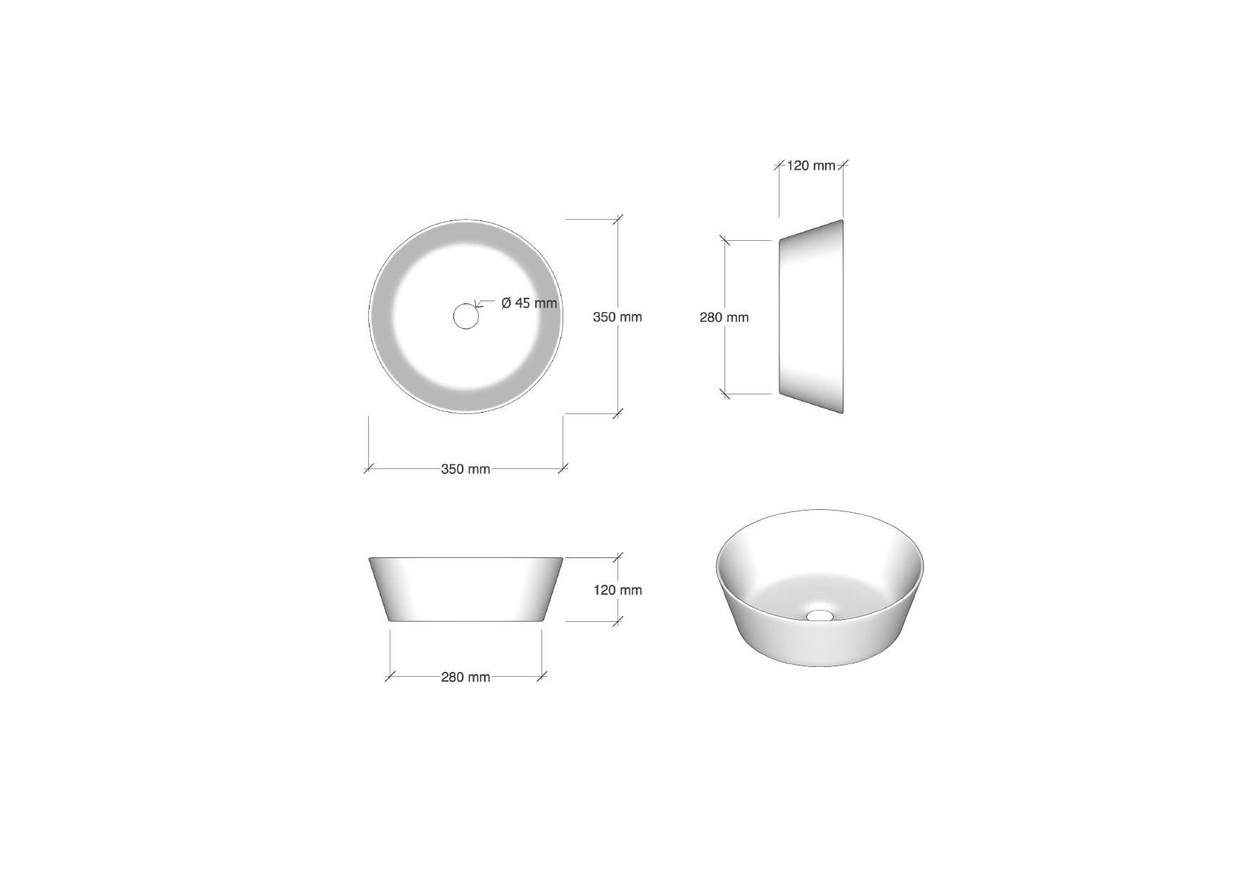 DUBLINO 1 countertop washbasin