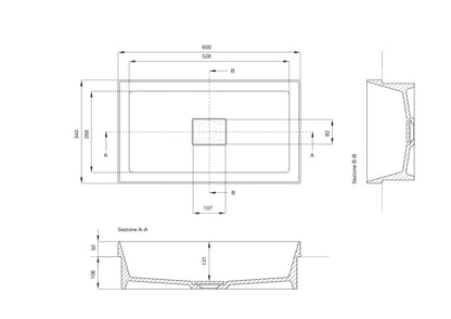 DUBLINO 4 semi-built-in washbasin 60 cm