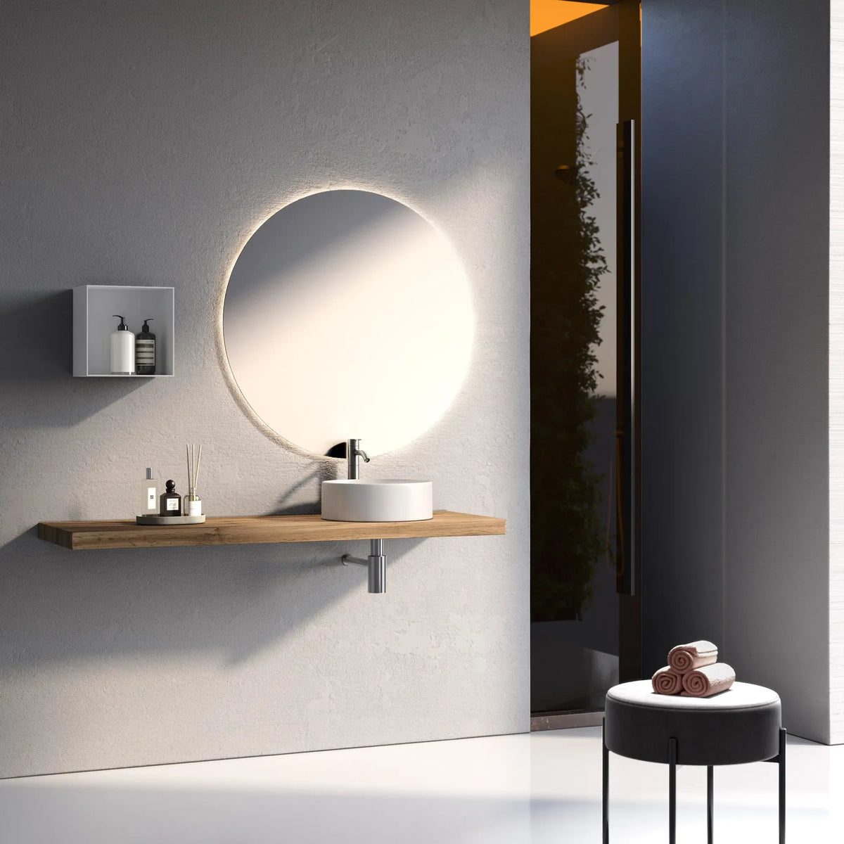 KLIMT white lacquered countertop washbasin