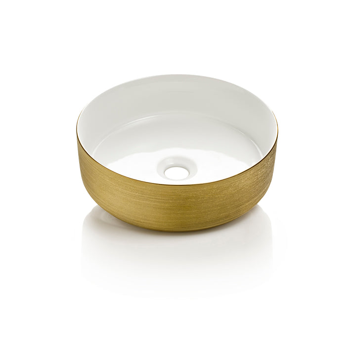 Lavabo da appoggio KLIMT bianco/oro