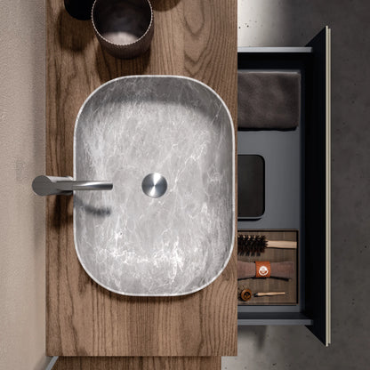 MACKE countertop washbasin grey stone