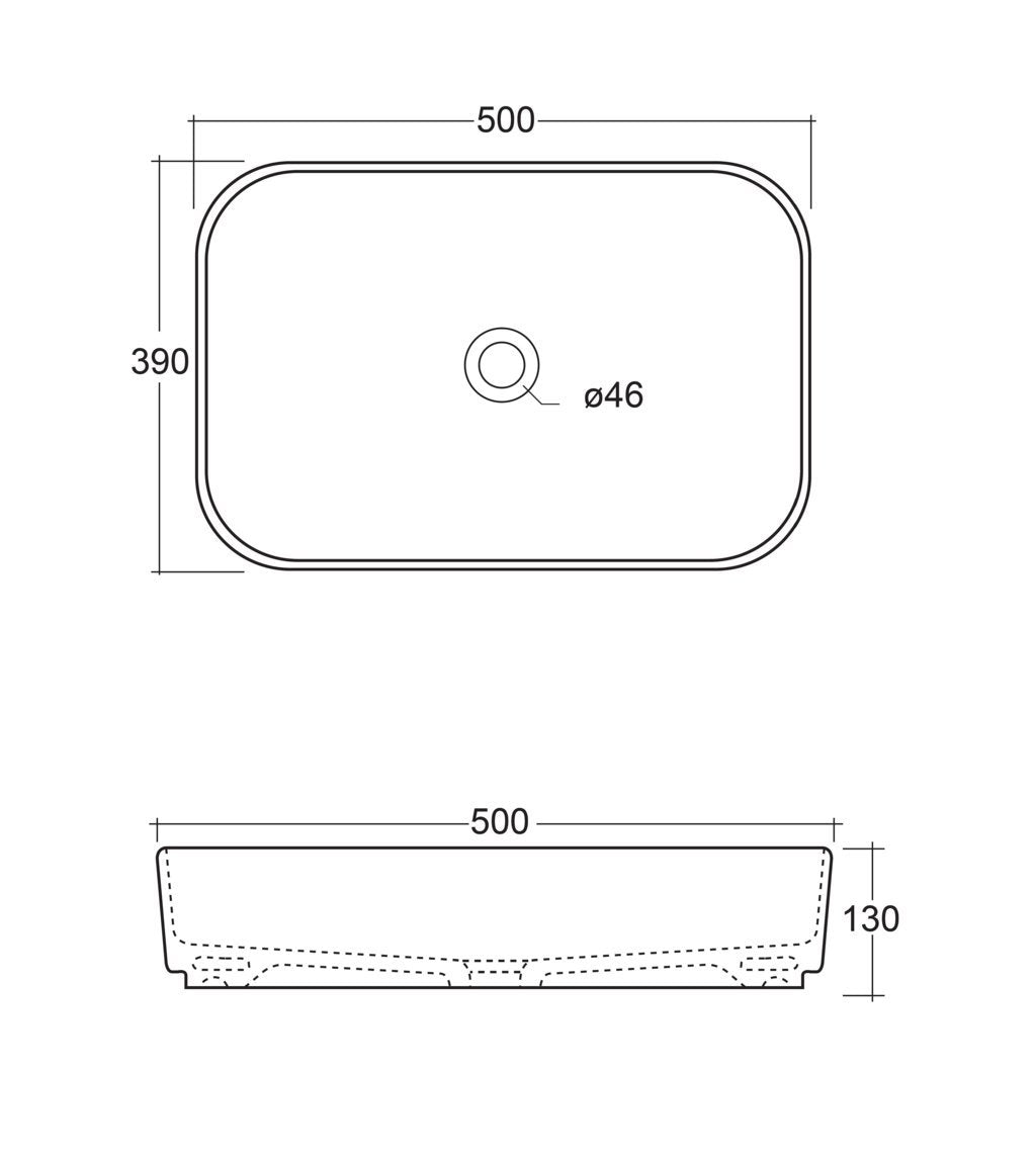 HELSINKI 1 countertop washbasin 50 x 39 cm