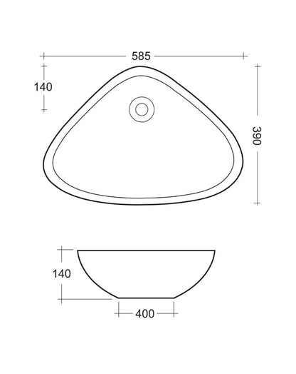 BERLINO countertop washbasin 58.5 cm