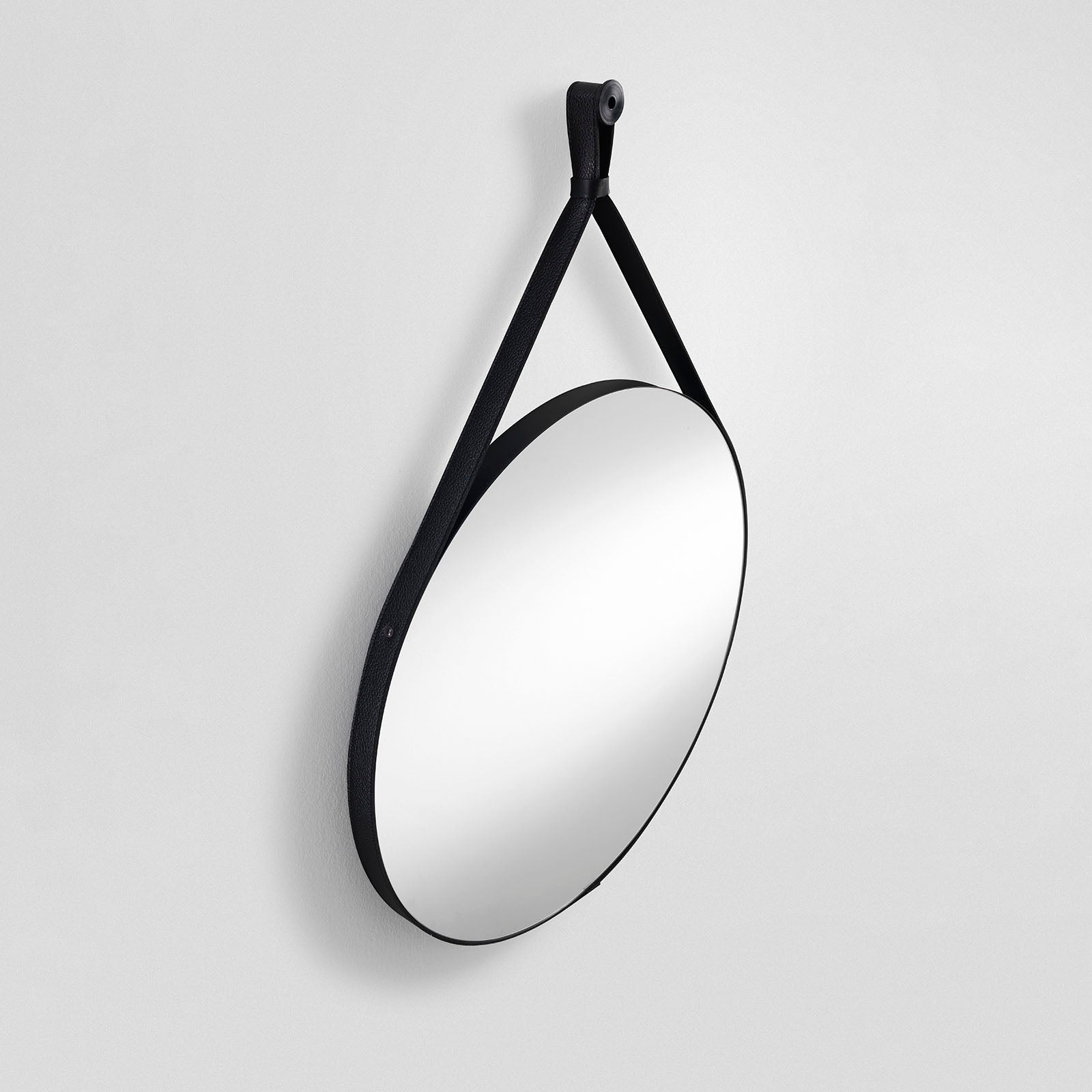 Specchio con laccio in similpelle BRAME nero