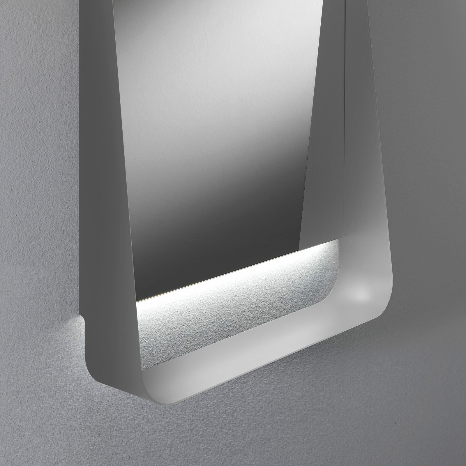 Specchio con mensola e led WING50 bianco