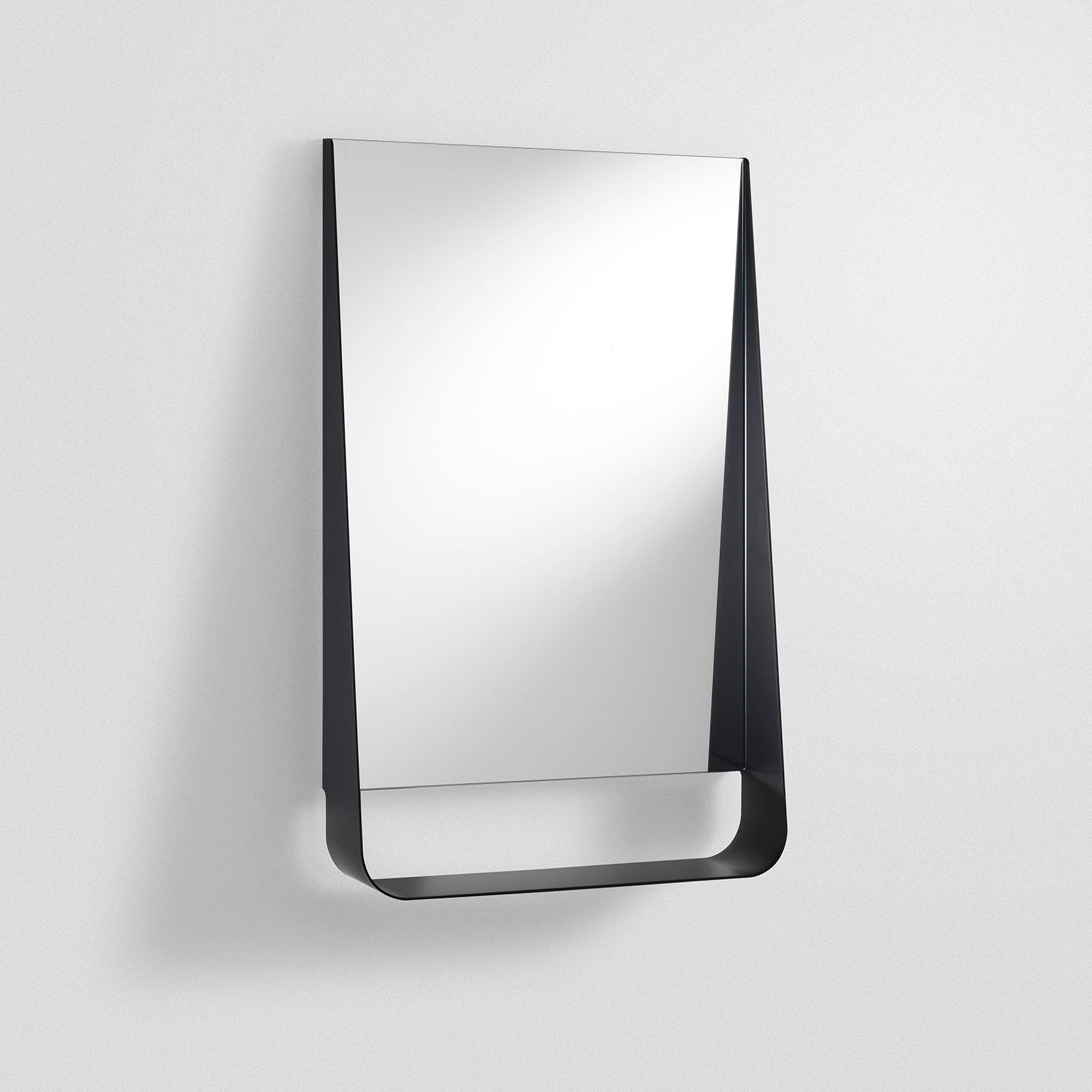 Specchio con mensola e led WING50 nero