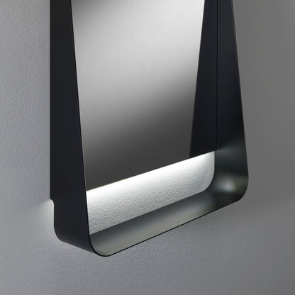 Specchio con mensola e led WING50 nero