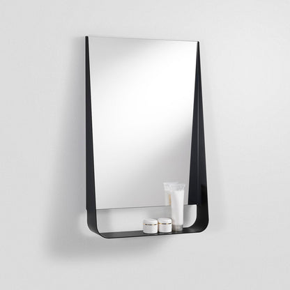 Specchio con mensola e led WING50 nero