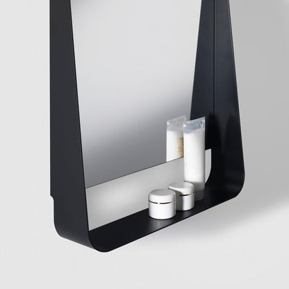 Specchio con mensola e led WING50 nero