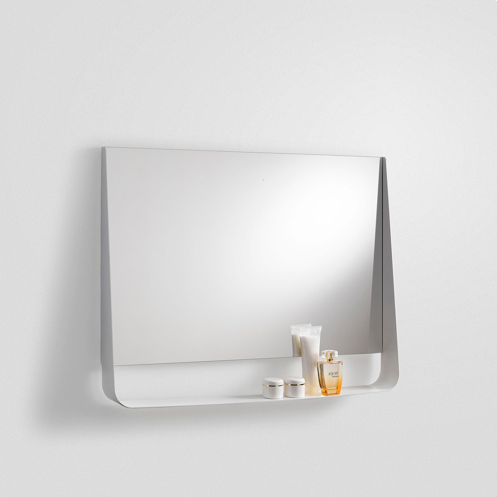 Specchio con mensola e led WING90 bianco