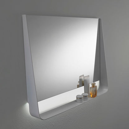 Specchio con mensola e led WING90 bianco