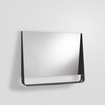 Specchio con mensola e led WING90 nero