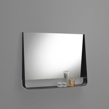 Specchio con mensola e led WING90 nero