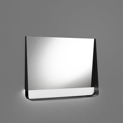 Specchio con mensola e led WING90 nero