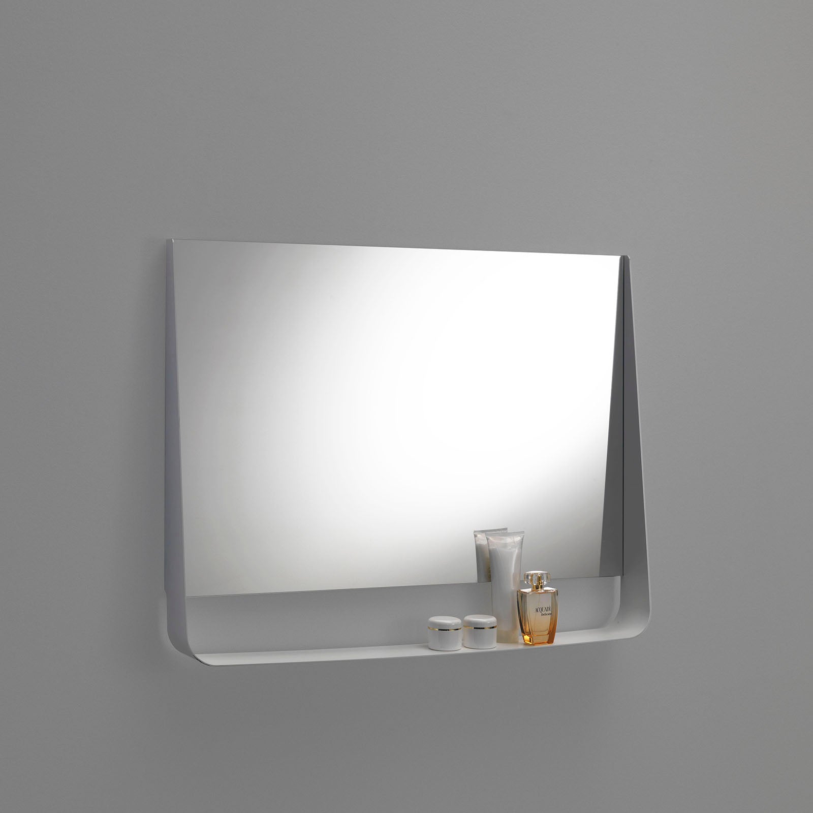 Specchio con mensola e led WING120 bianco