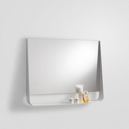 Specchio con mensola e led WING120 bianco