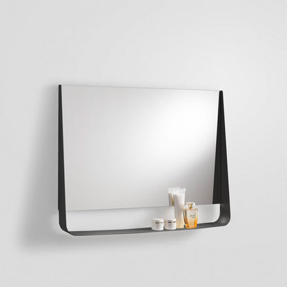 Specchio con mensola e led WING120 nero