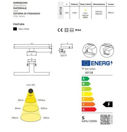 LED-Spiegelleuchte SCHWARZ