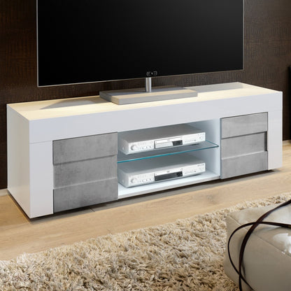 Porta TV BUILD | Bianco/Cemento