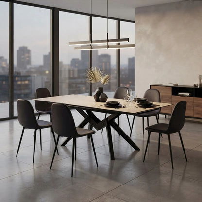 Set of 4 DATIA black chairs