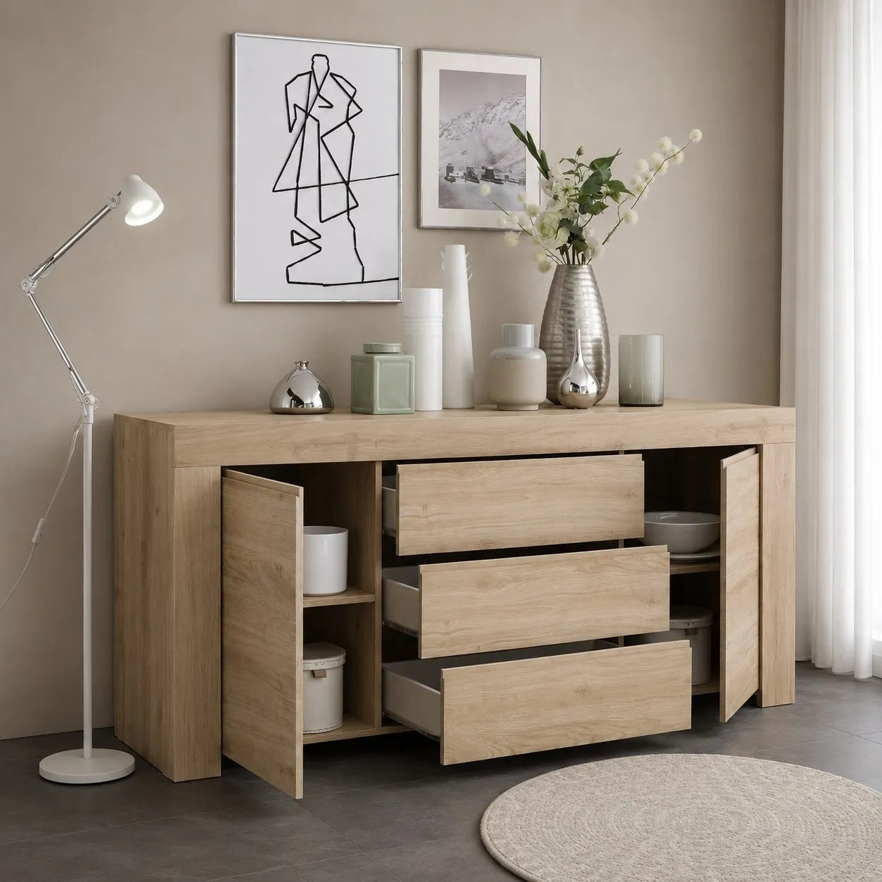 PANAMA dark oak buffet