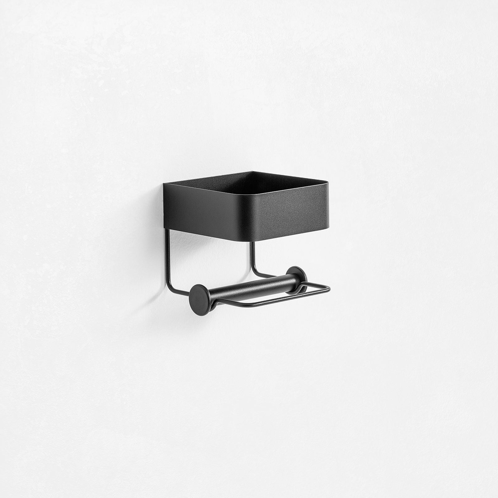 SHIMA schwarzer Rollenhalter mit Ablage