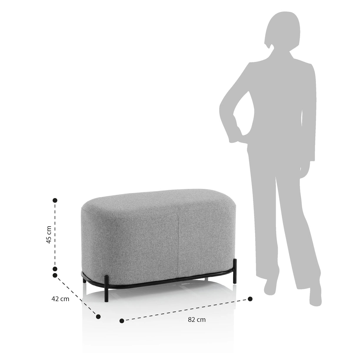 VANITY light gray bench