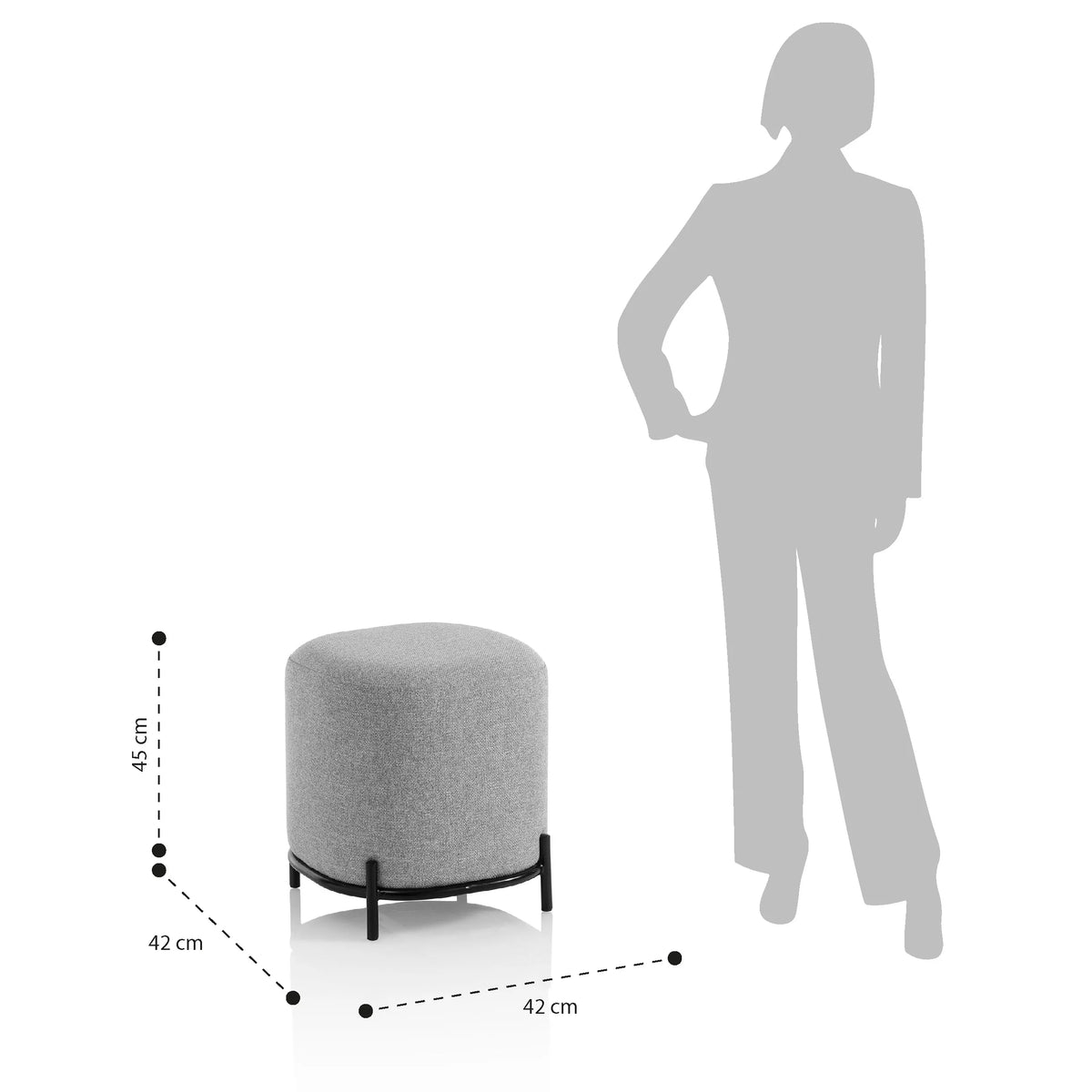 Light gray VANITY ottoman