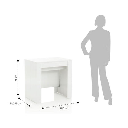 Glossy white STRETCH extendable console