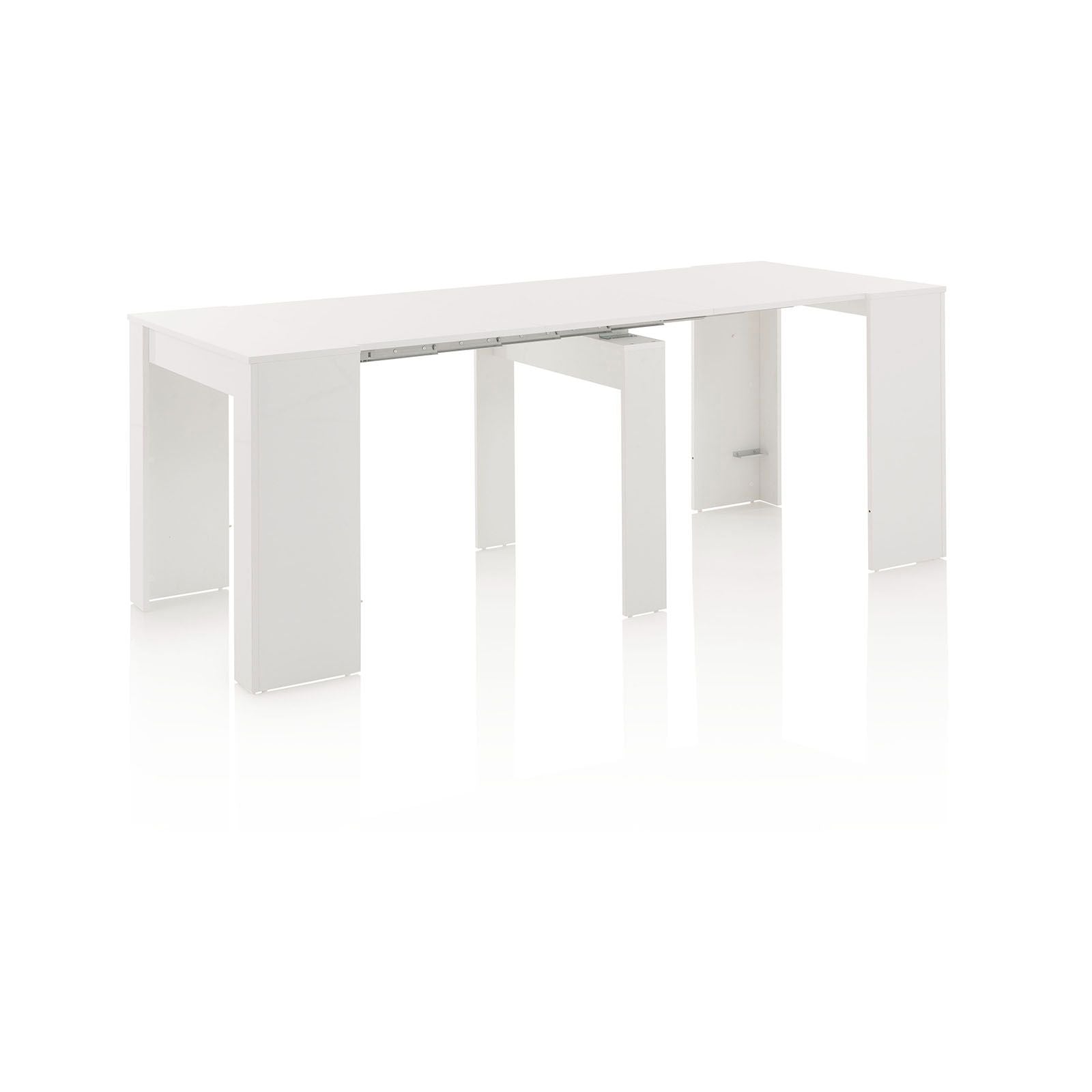 Glossy white STRETCH extendable console