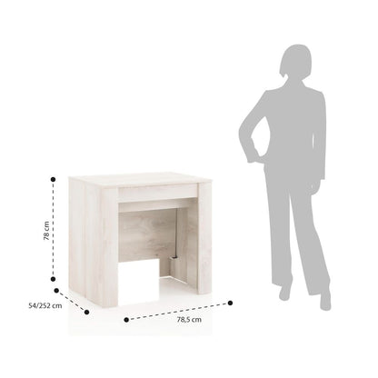 STRETCH extendable console in white pine