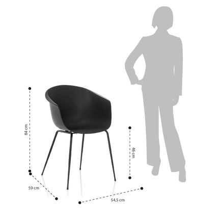 Set mit 2 schwarzen POINT-Stühlen
