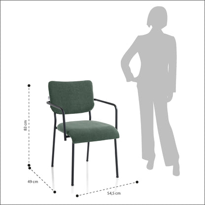 Sedia con braccioli ZOE | Verde bottiglia