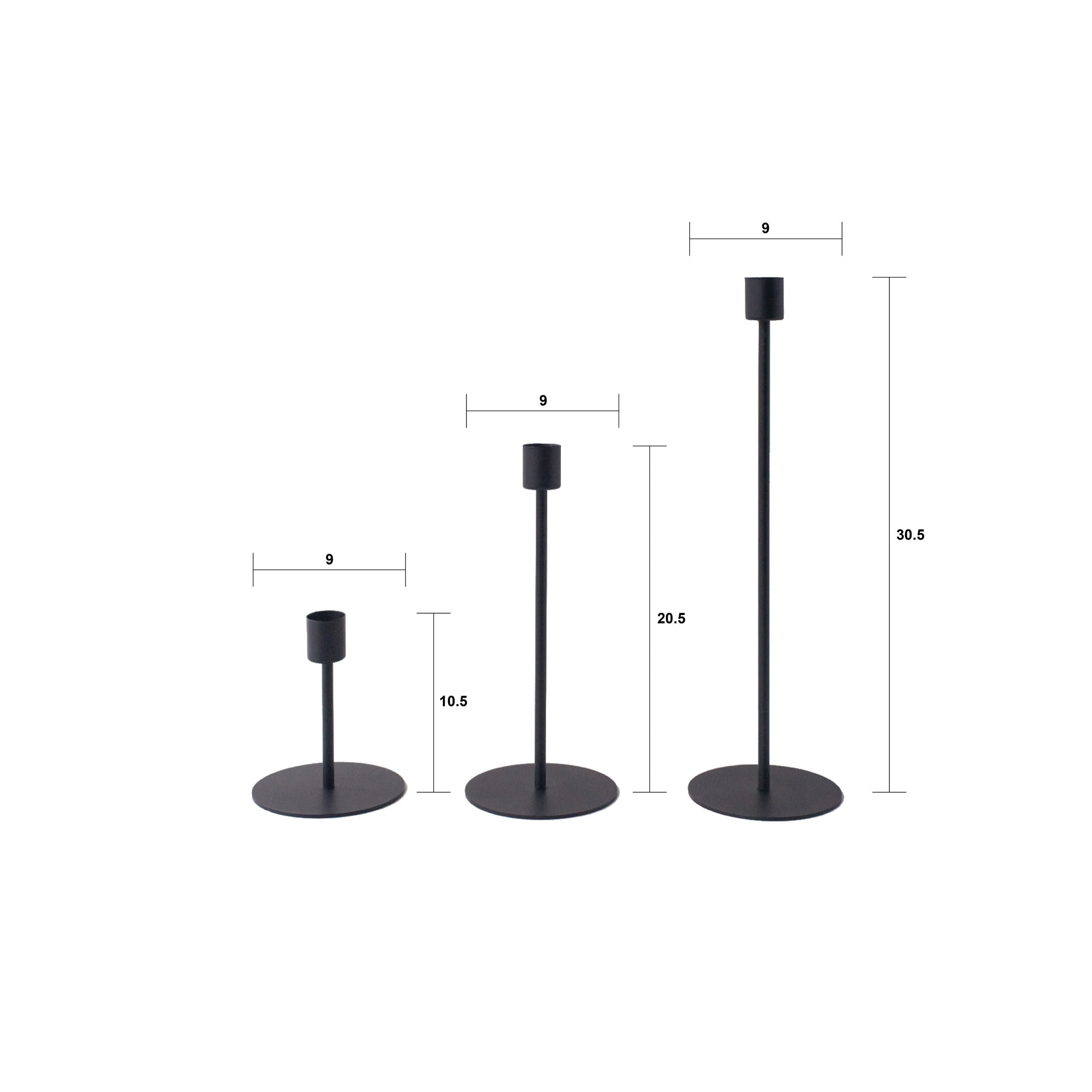 Set 3 porta candele GUANG | Nero